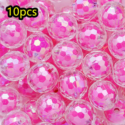 10pcs 16mm Y2K Multi-Sections Transparent Acrylic Disco Ball Beads