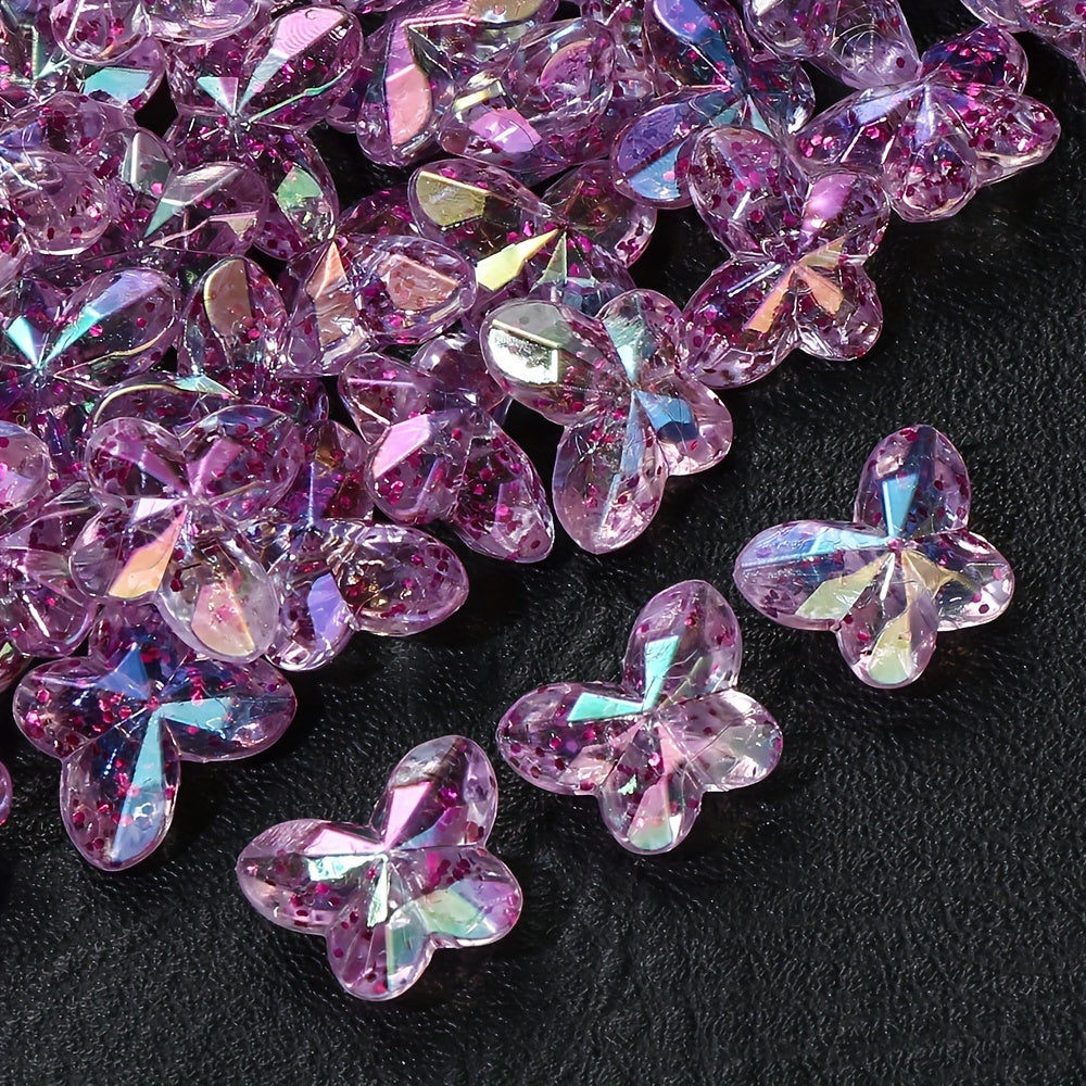 Vibrant Transparent Acrylic Butterfly Beads