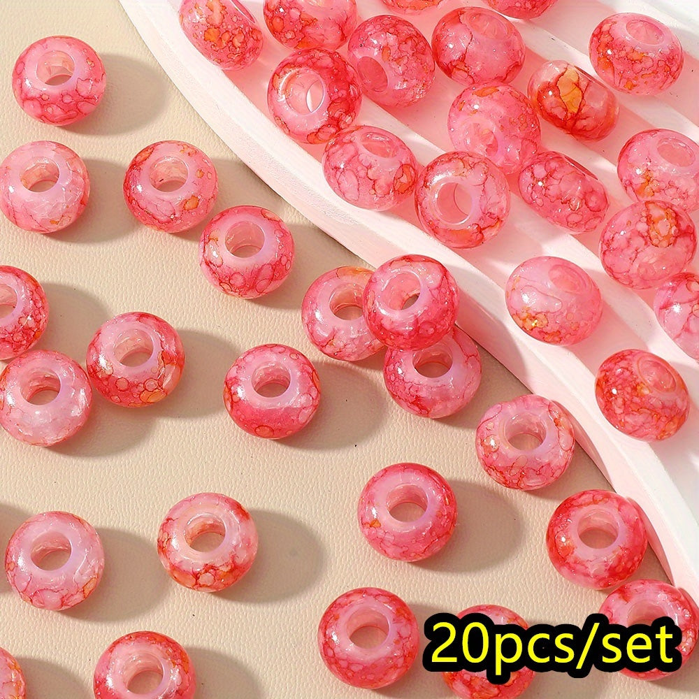 20pcs 8x14mm Bohemian Style Acrylic Large Hole Beads