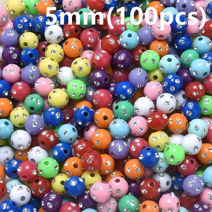 Mixed Acrylic Round Spacer Beads