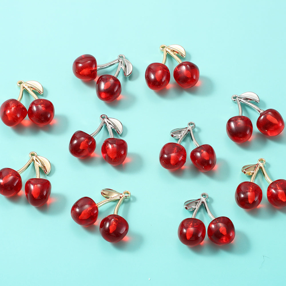 2PCS Fruit Cherry Fashion Pendant Set