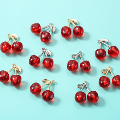 2PCS Fruit Cherry Fashion Pendant Set
