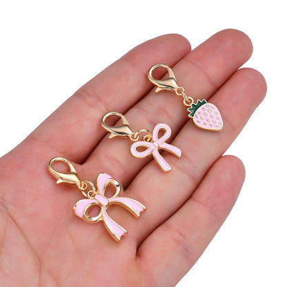 Pink Bow Enamel Pendant Charms
