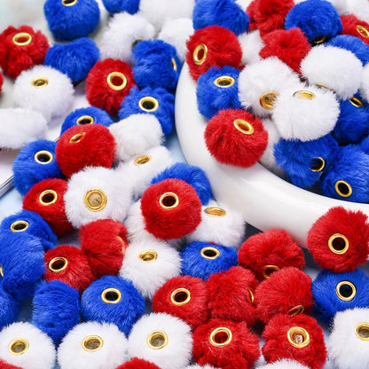Independence Day Faux Fur Beads