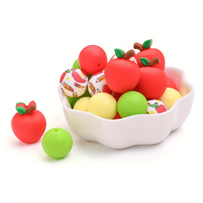 25pcs/set Fruit Theme Silicone Focal Beads