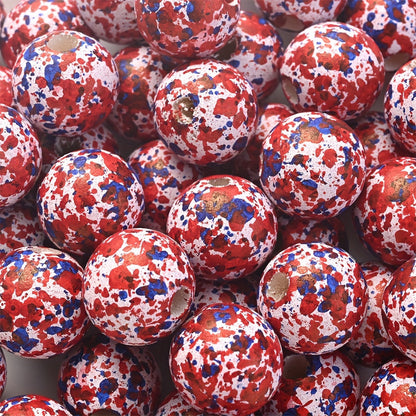 10PCS 16mm Multicolor Round Wooden Bead Set