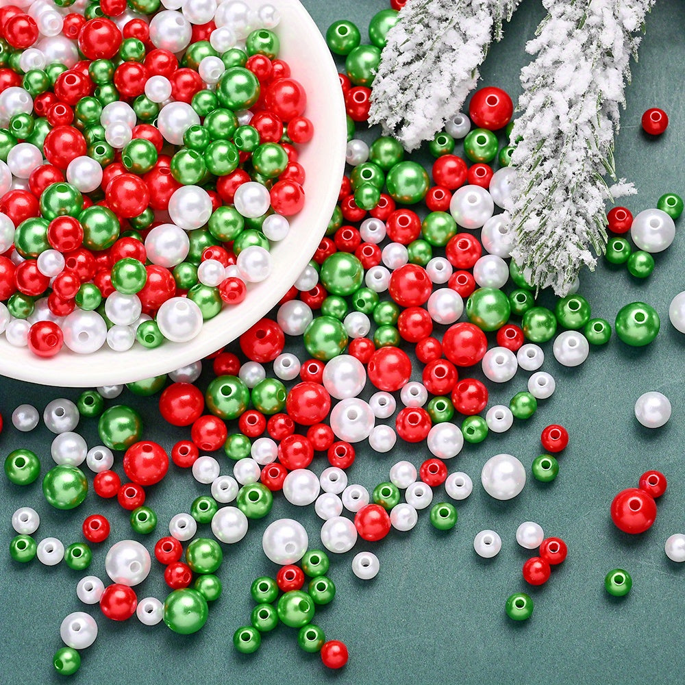 100/200/500pcs Christmas Design Artificial Pearl Beads