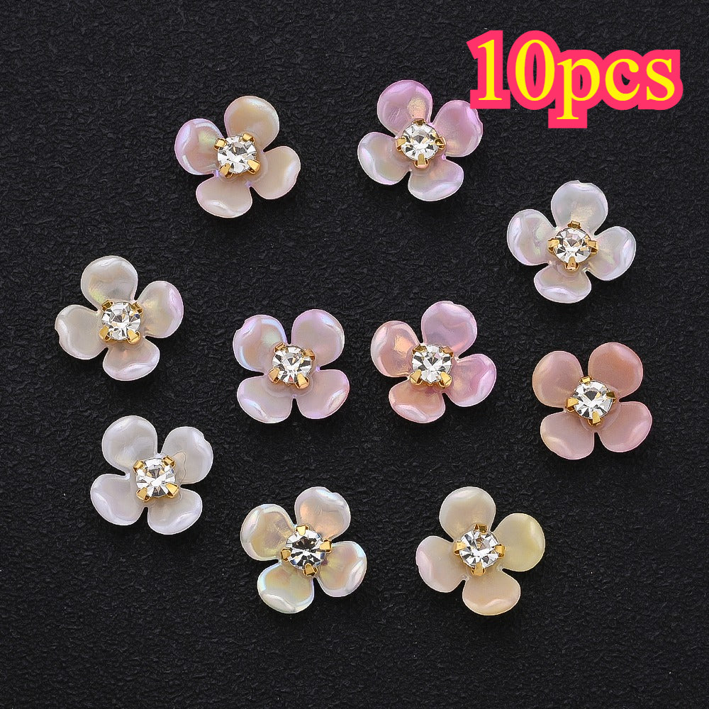 30pcs 15mm Gradient Acrylic Flower Beads