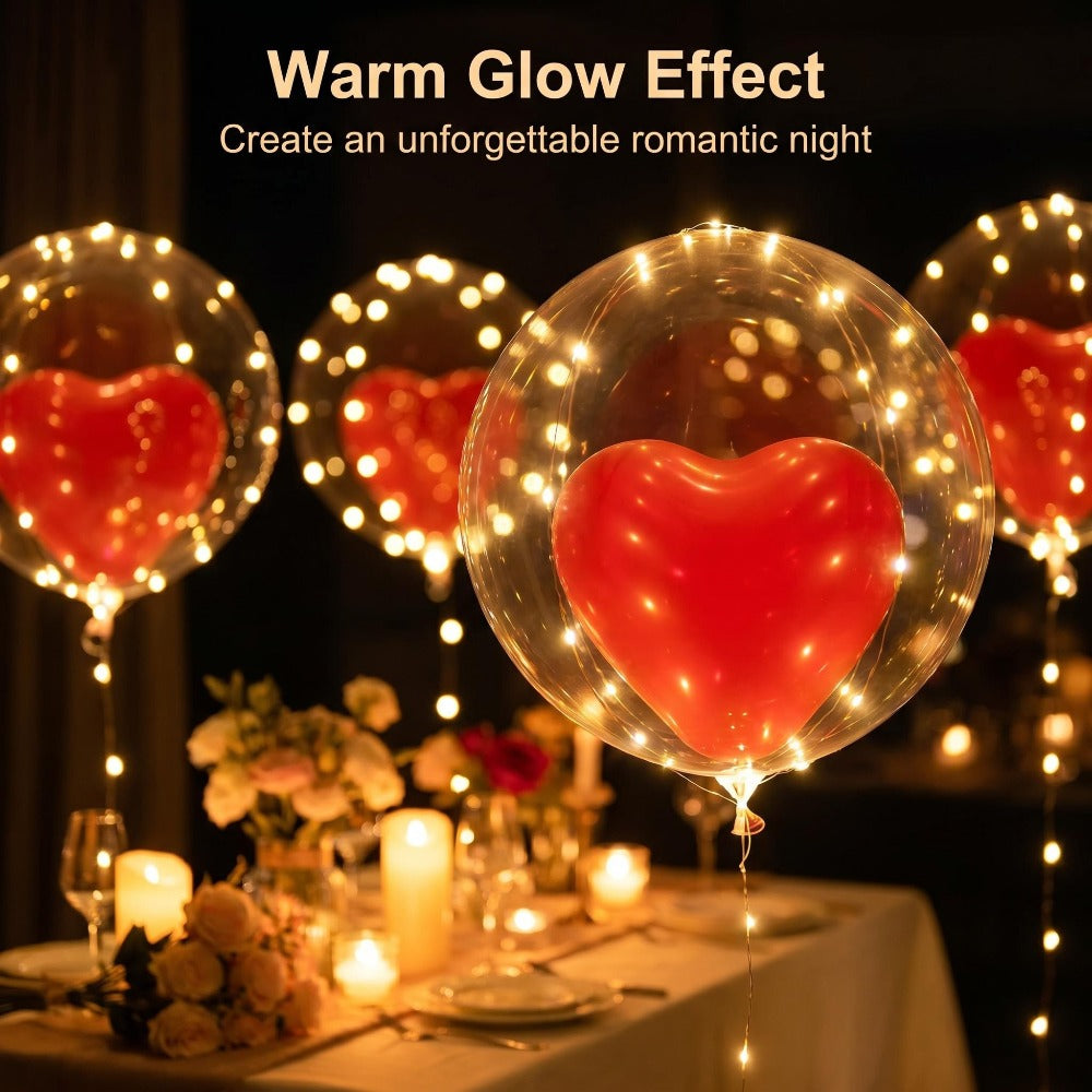 Bubble & Red Heart Balloon Set