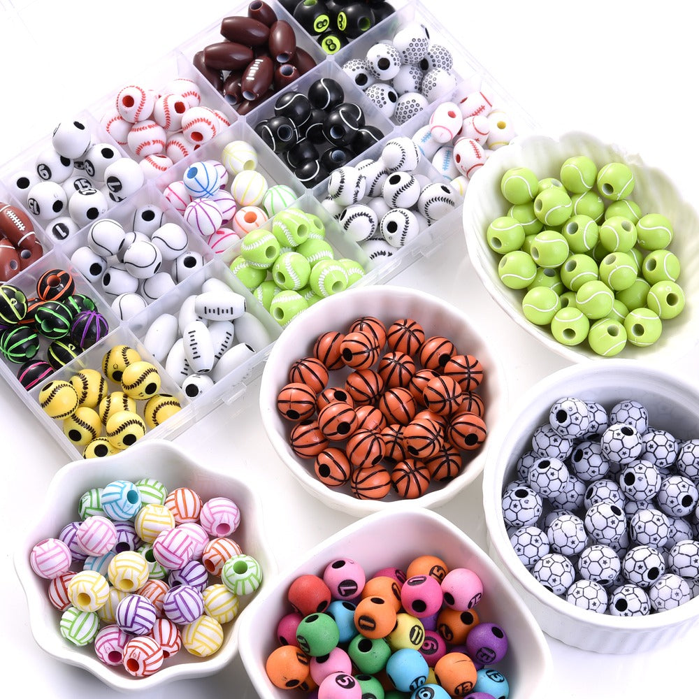 50pcs 39 Styles Mixed Sports Ball Beads