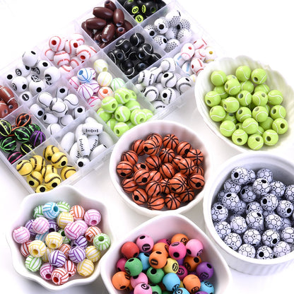 50pcs 39 Styles Mixed Sports Ball Beads