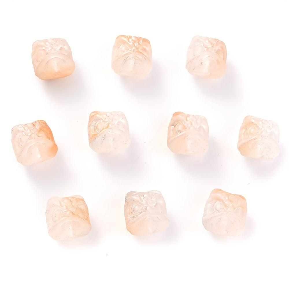Frosted Lion Head Acrylic Beads