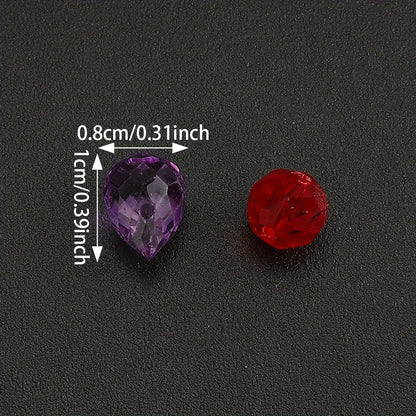 40pcs/set 8x10mm AB Color Faceted Strawberry Glass Beads