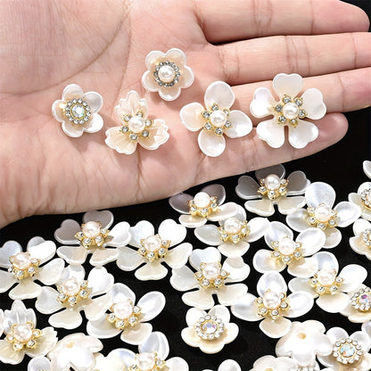 25-Piece Sparkling Rhinestone Flower Flatback Beads