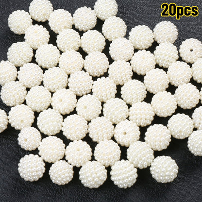 Beige Textured Berry Acrylic Beads
