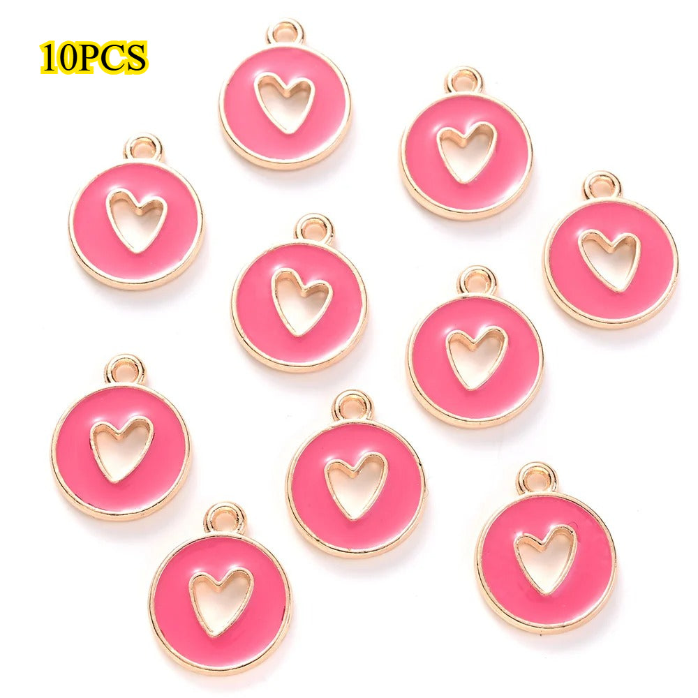 Valentine's Day Round Openwork Heart Alloy Charms