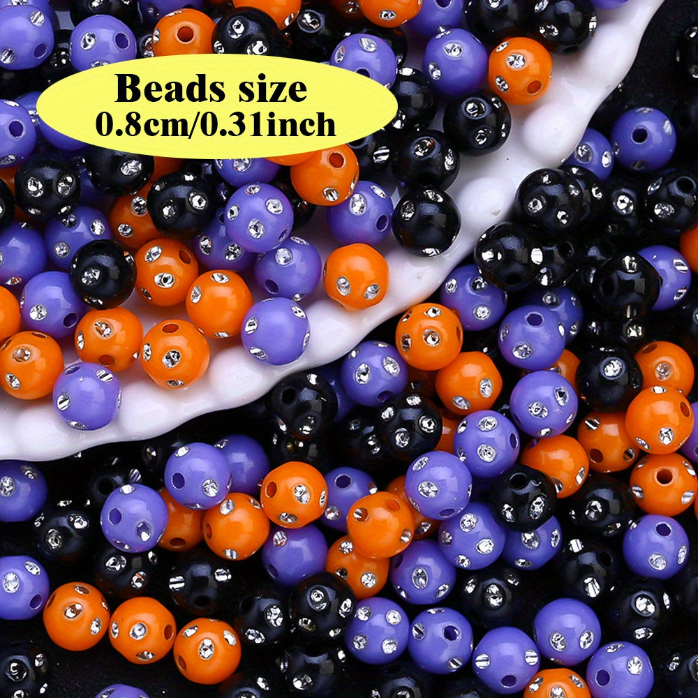 100pcs/set 8mm Halloween Color Acrylic Disco Ball Beads
