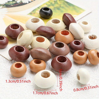 Color Flat Round Wooden Spacer Beads