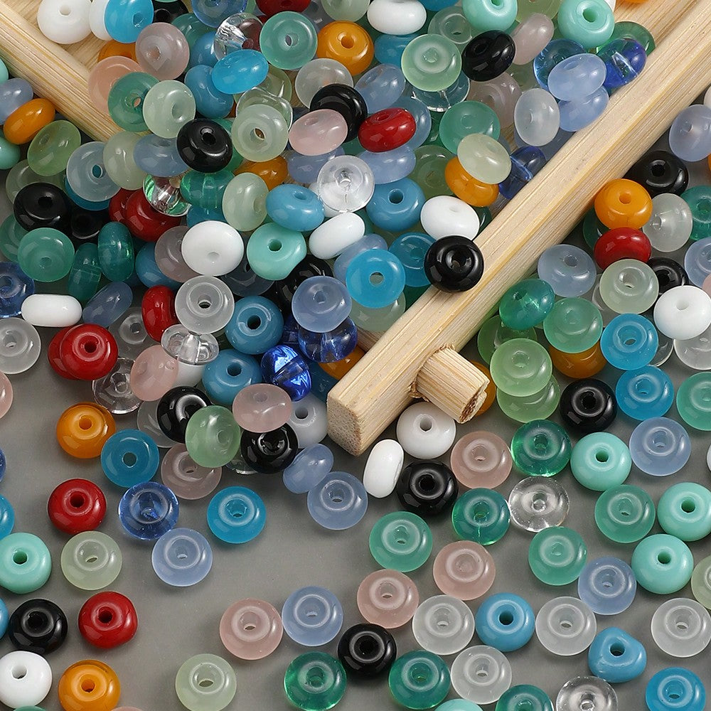 200pcs 3x6mm Colorful Glass Seed Abacus Beads