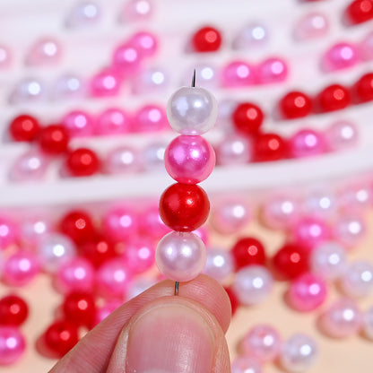 Shiny Pink Love Acrylic Beads