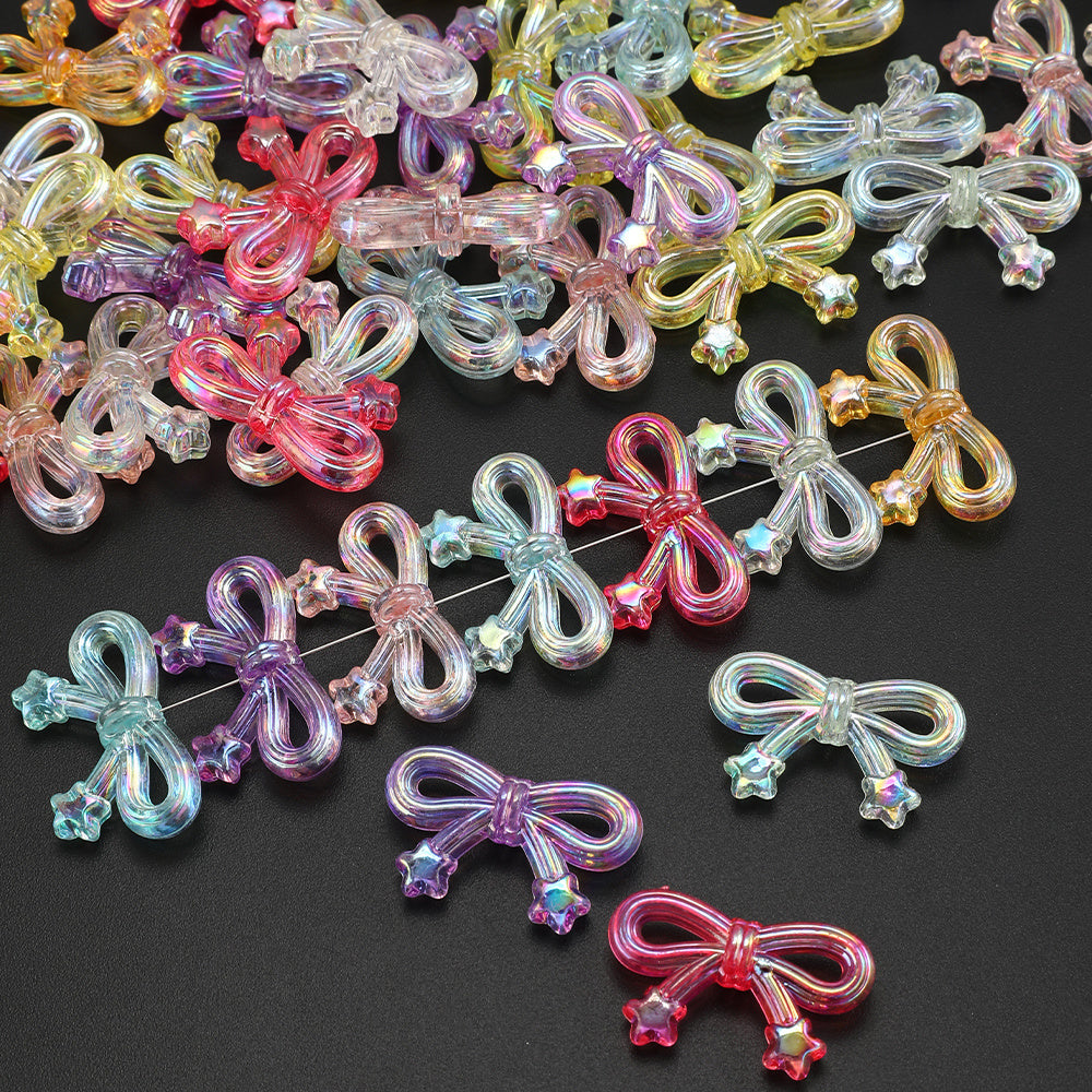 Transparent Star Bow Acrylic Beads