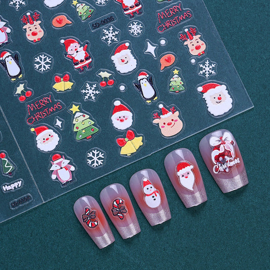 Christmas 5D Relief Nail Art Stickers