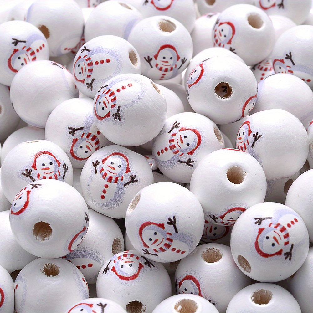 Christmas Wooden Santa & Tree Beads
