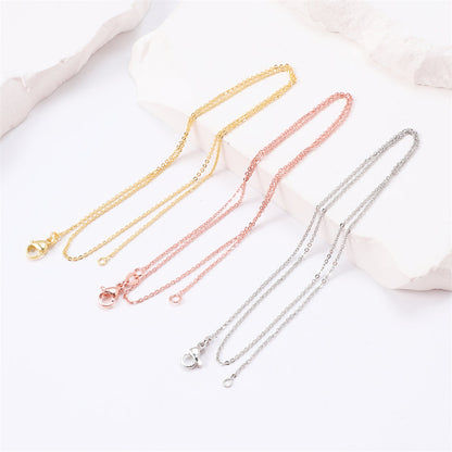 1PC 1.2mm Copper Necklace Chain with Lobster Clasp