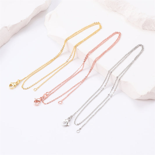 1PC 1.2mm Copper Necklace Chain with Lobster Clasp
