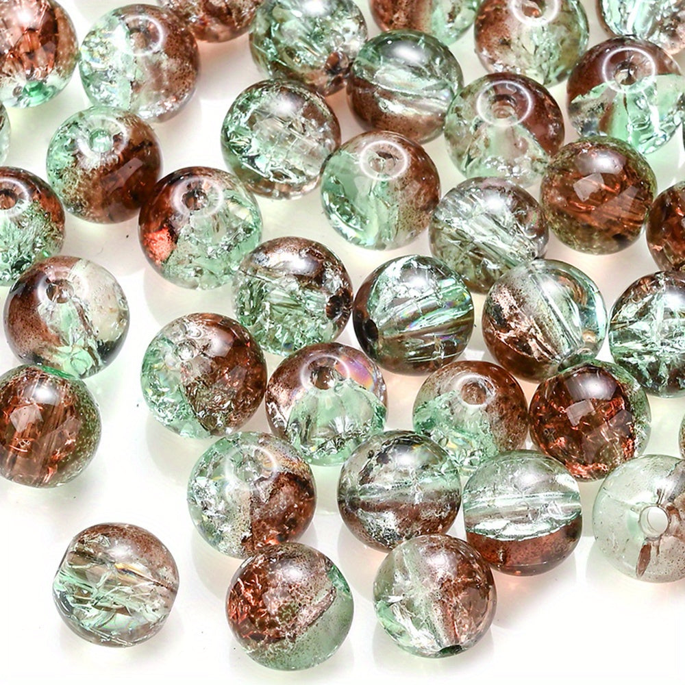 100PCS 8mm Gradient Glazed Flower Bead Set