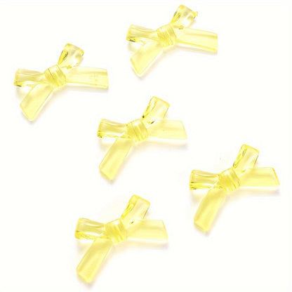 20/50PCS 2×3.4cm Transparent Bow Acrylic Embellishment Beads
