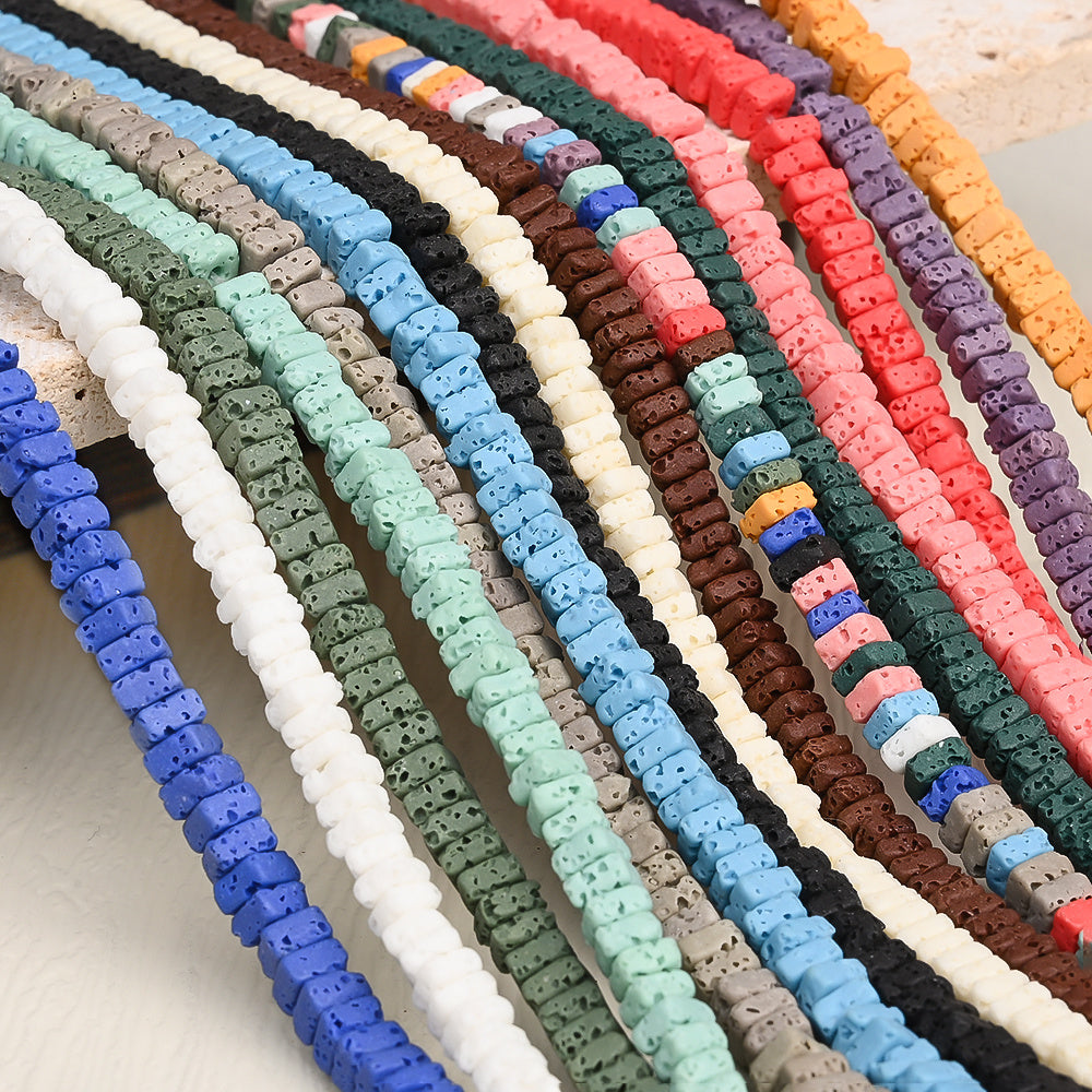 5mm Summer Natural Stone Square & Cubic Spacer Beads