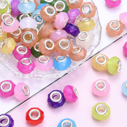European Faceted Large Hole Spacer Beads
