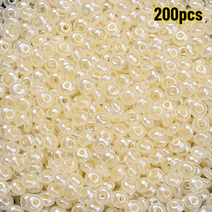 200-Piece 5 mm Glossy Ice Cream Glass Beads