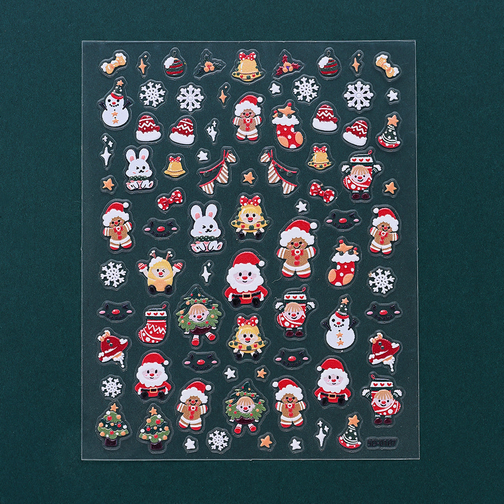 Christmas 5D Relief Nail Art Stickers