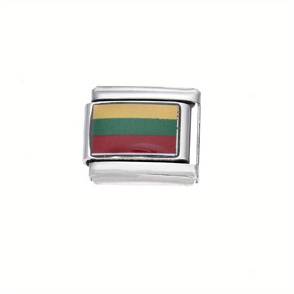 World Flag Alloy Bracelet Module