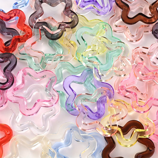 30pcs Colorful Acrylic Star Pendant Charms