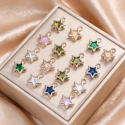 Rhinestone Star Copper Charms