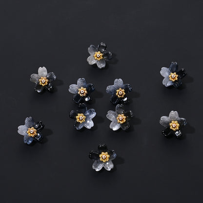 20pcs 10mm Colorful Gradient Glass Flower Beads
