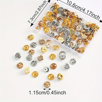 100-Piece Metal Butterfly Brooch Pin Backs