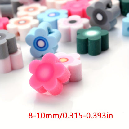 Mixed Color Flower Polymer Clay Beads
