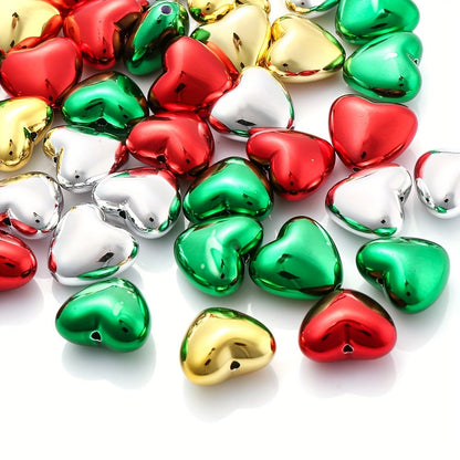 Mixed Color Heart Acrylic Spacer Beads