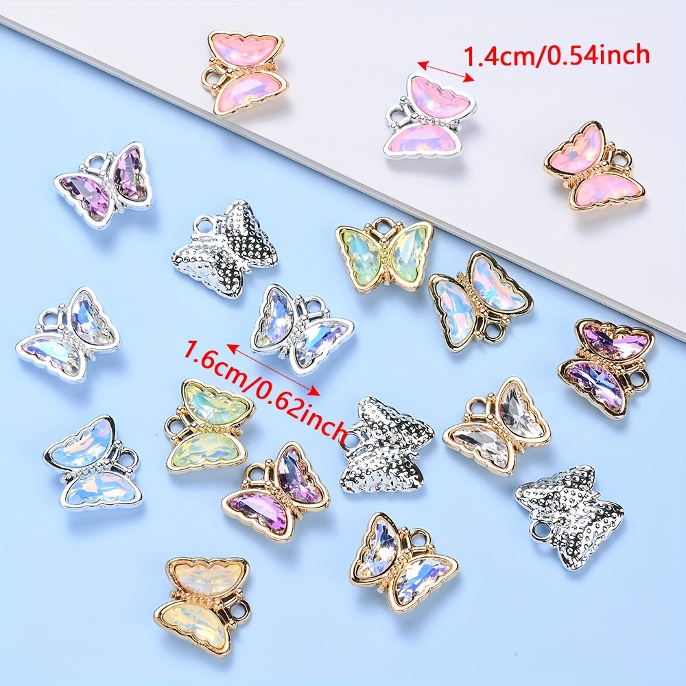 Colorful Alloy Butterfly Pendants