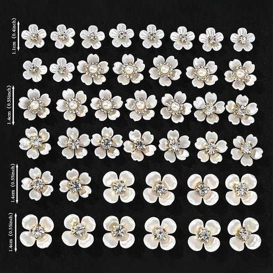 Petal Rhinestone Flower Flatback Beads