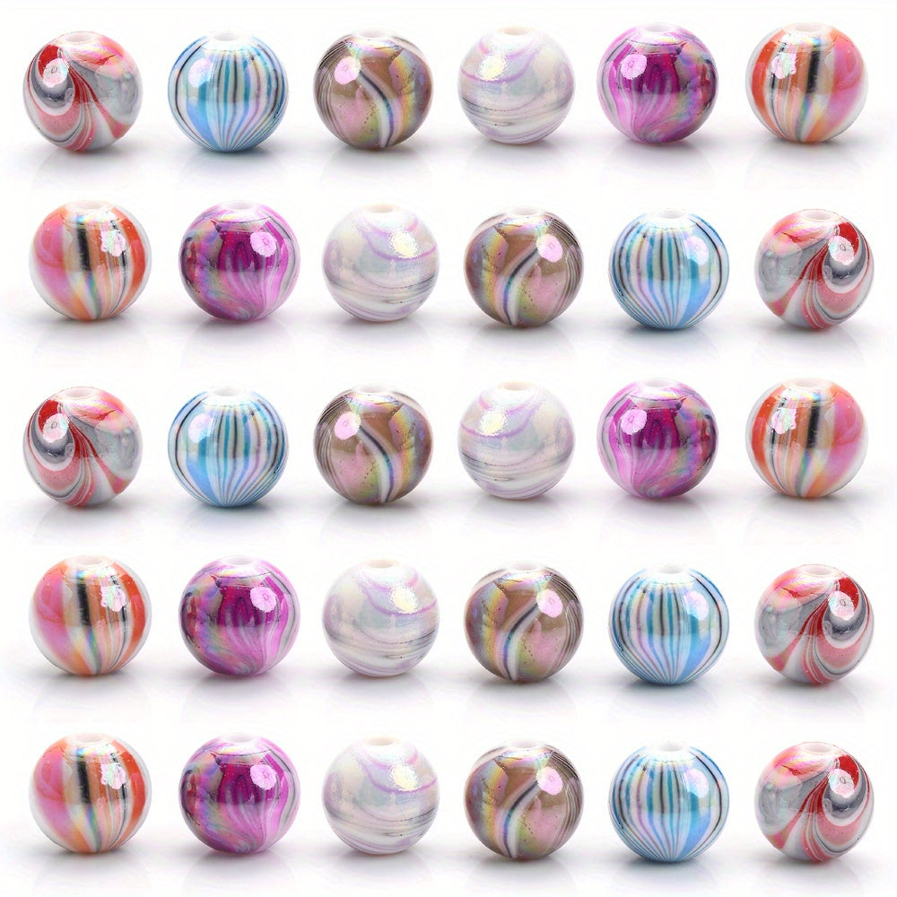 30pcs 10mm Colorful Acrylic Round Beads