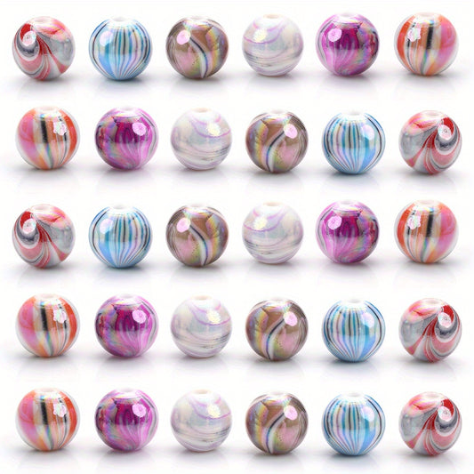 30pcs 10mm Colorful Acrylic Round Beads