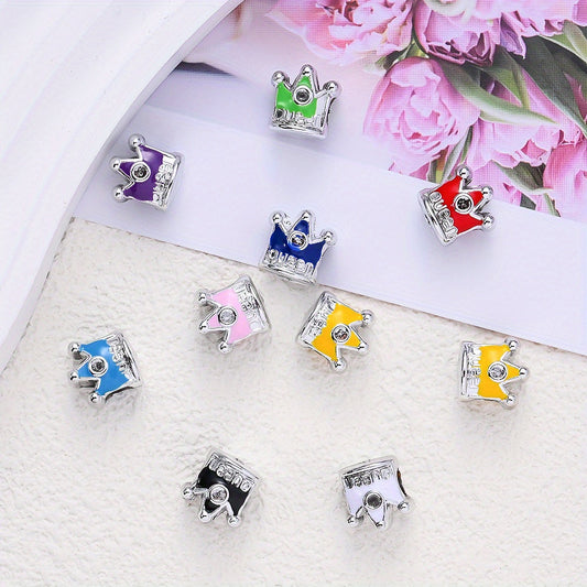Colored Crown Plastic Spacer Beads