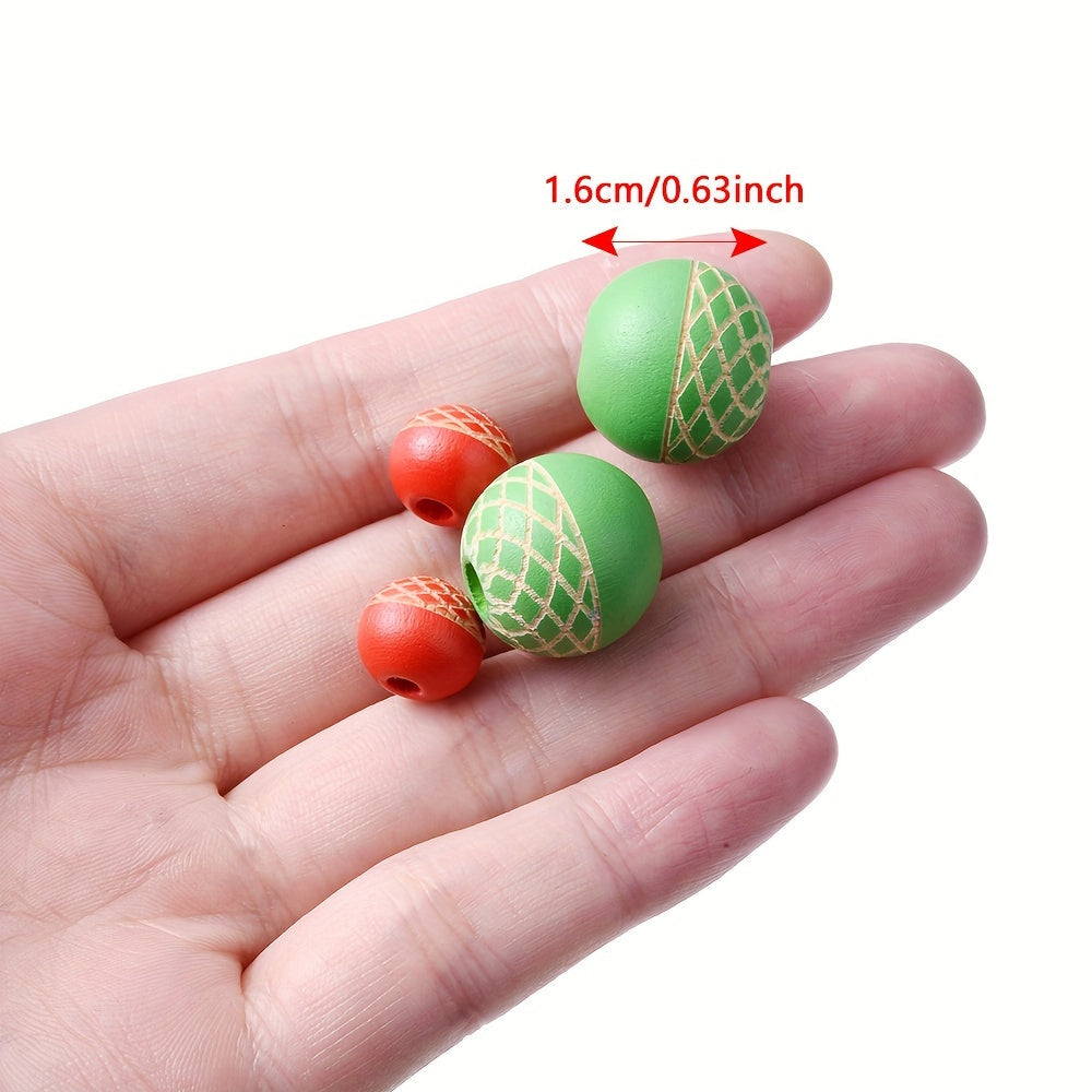 Mesh Round Wood Spacer Beads