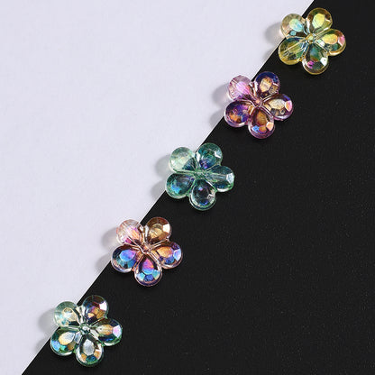 100pcs AB Mixed Color Transparent Flower Acrylic Beads