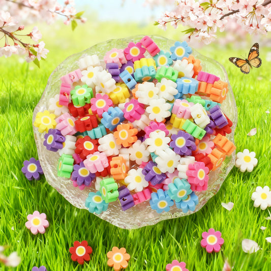 Polymer Clay Plum Blossom Flower Beads